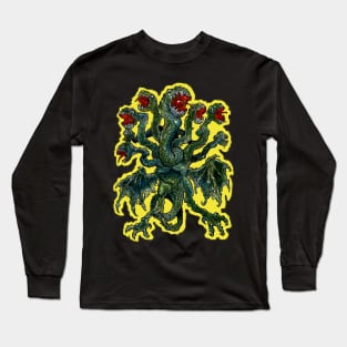 Zombie Hydra Flaming Glow Design Long Sleeve T-Shirt